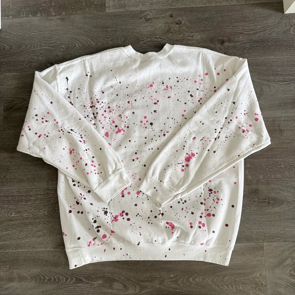 Urban Outfitters Renewal Size M/L Bow Splatter Paint Crewneck Sweatshirt - Picture 2 of 3